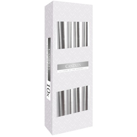 Velas Cónicas - Plata Metálico - Precio por unidad de vela  - 2
