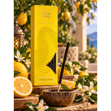 Incienso Flor de Limón MAGNA Nuna Terra - Sahumerio Artesanal de Doble Empaste - 85 min