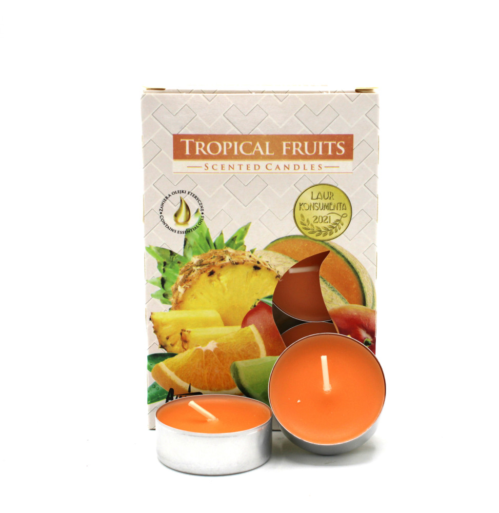 Pack 6 Velas de Té Perfumadas - Fruta tropical - Bispol Aura Fragances