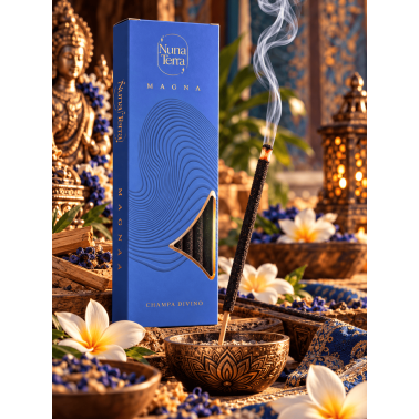 神聖なるチャンパ香 MAGNA Nuna Terra - ダブルディップ手作り香 - 85分