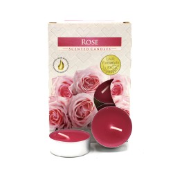 1x Conjunto de 6 Luzes de Chá Perfumadas - Rosa - Fragrâncias Bispol Aura