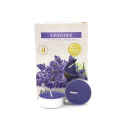 Conjunto de 6 velas perfumadas para chá - lavanda