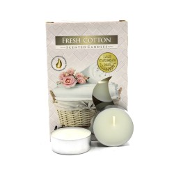 1x Set of 6 Scented Tea Candles - Fresh Cotton