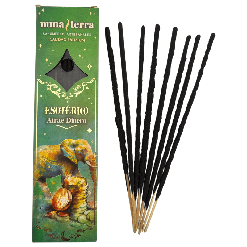 Incienso Atrae Dinero ESOTÉRICO Nuna Terra - Sahumerio Artesanal de Doble Empaste - 8 Varillas - 80 min-SAHUMERIOS ESOTÉRICOS NUNA TERRA ARGENTINA-HOSTENATURA