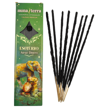 Nuna Terra Esoterisk Rökelse som Attraherar Pengar - Dubbelt Doppade Handgjorda Rökelsepinnar - 8 Pinnar - 80 min