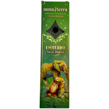 Incienso Atrae Dinero ESOTÉRICO Nuna Terra - Sahumerio Artesanal de Doble Empaste - 8 Varillas - 80 min