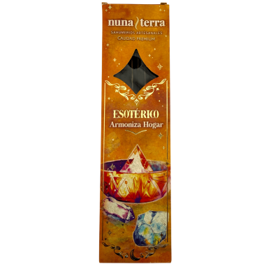Incienso Armoniza Hogar ESOTÉRICO Nuna Terra - Sahumerio Artesanal de Doble Empaste - 8 Varillas - 80 min