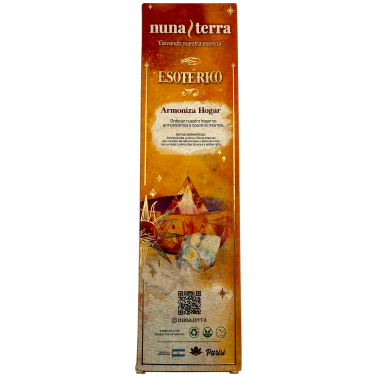 Incienso Armoniza Hogar ESOTÉRICO Nuna Terra - Sahumerio Artesanal de Doble Empaste - 8 Varillas - 80 min