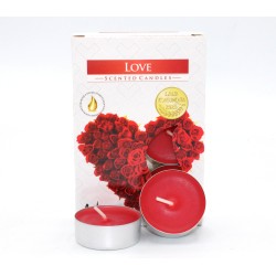 Confezione 6 Candele Da Tè Profumate - Amore - Bispol Aura Fragrances