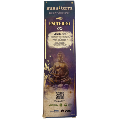 Incienso Meditación ESOTÉRICO Nuna Terra - Sahumerio Artesanal de Doble Empaste - 8 Varillas - 80 min