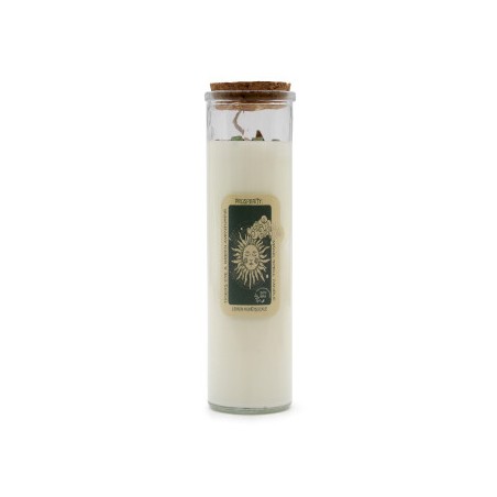 VELA HECHIZO MÁGICO - PROSPERIDAD - CON OJO DE TIGRE Y AVENTURINA VERDE Y MADRESELVA DE LIMÓN  - 1