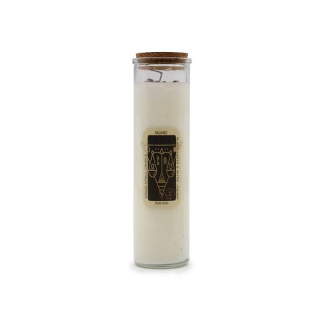 VELA HECHIZO MÁGICO - EQUILIBRIO - CON PIEDRAS PRECIOSAS DE ÁGATA NEGRA Y JASPE BLANCO E YLANG YLANG - 1