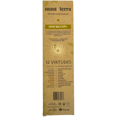控えめな香り - 瞑想 12 VIRTUES Nuna Terra - ダブルディップ ハンドメイドお香スティック - 8本入り - 最大80分