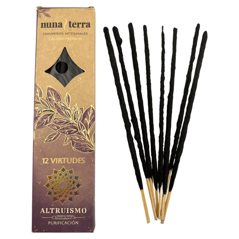 Encens Altruisme - Purificació 12 VIRTUTS Nuna Terra - Sahumerio Artesanal de Doble Empast - 8 Varetes - Fins a 80 min-SAHUMERIS 12 VIRTUTS NUNA TERRA ARGENTINA-HOSTENATURA