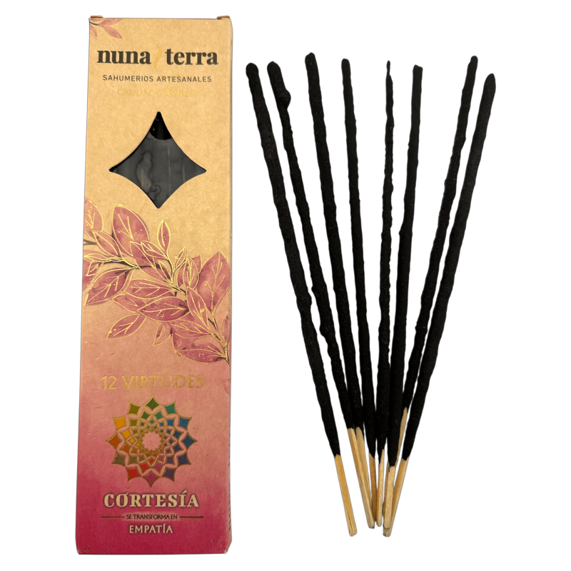 Incenso de cortesia - Empatia 12 VIRTUDES Nuna Terra - Varetas de incenso artesanais com dupla imersão - 8 varetas - Até 80 min-INCENSO 12 VIRTUDES NUNA TERRA ARGENTINA-HOSTENATURA
