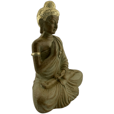 Figura Buda Sentado de la Sabiduría - Vitarka Mudra - 12x7x16 cm