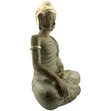 Sittande Buddhafigur av upplysningen - Bhumisparsha Mudra - 26x15x32 cm