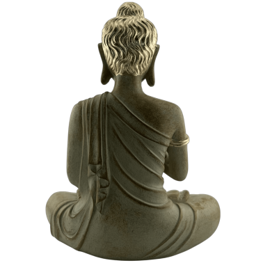 Statuette du Bouddha assis représentant la Roue du Dharma - Dharmachakra Mudra - 20 x 12 x 26 cm
