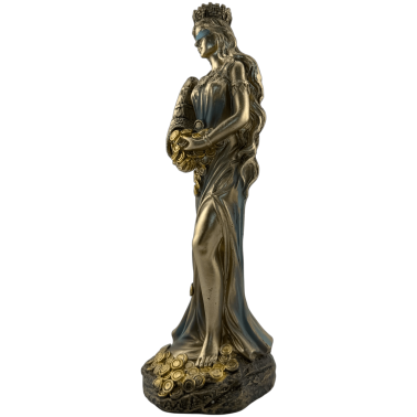 Figura Diosa Fortuna - Cornucopia de la Abundancia y Prosperidad - 7x6x18 cm