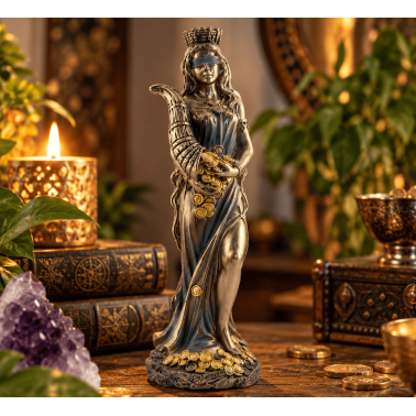 Figura Diosa Fortuna - Cornucopia de la Abundancia y Prosperidad - 7x6x18 cm