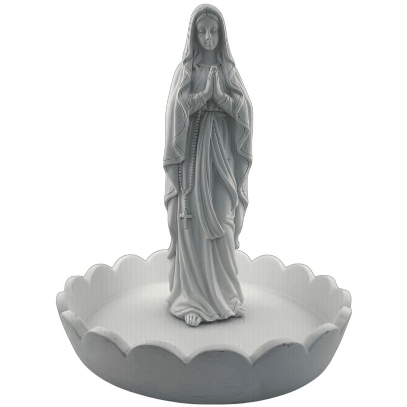 Figura Matki Boskiej z Lourdes z tacą ofiarną - 18x17,5x20,5 cm-FIGURAS RELIGIOSAS-HOSTENATURA