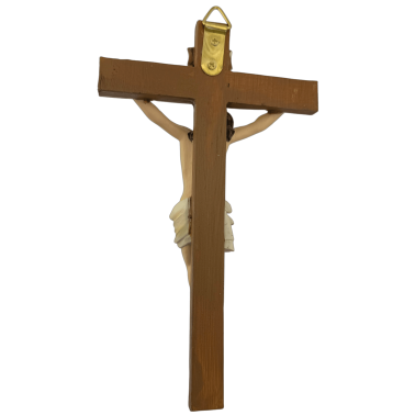 Crucifijo de Pared con Cristo - Efecto Madera - 20 cm