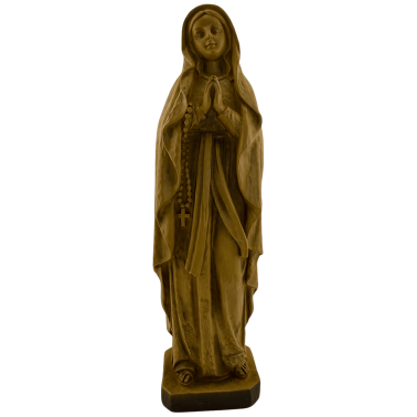 Figurină Fecioara de la Lourdes - Efect lemn deschis - 20 cm