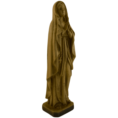 Jungfrun av Lourdes-figur - Ljus träeffekt - 20 cm