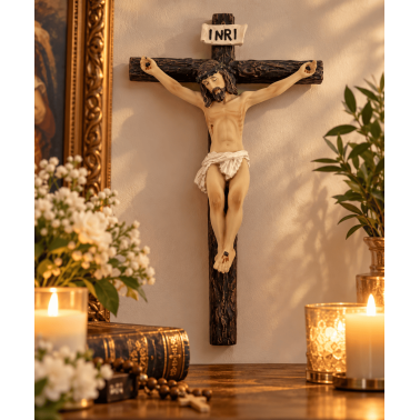 Christus van de Goede Dood - Hars Kruisbeeld - 31 cm
