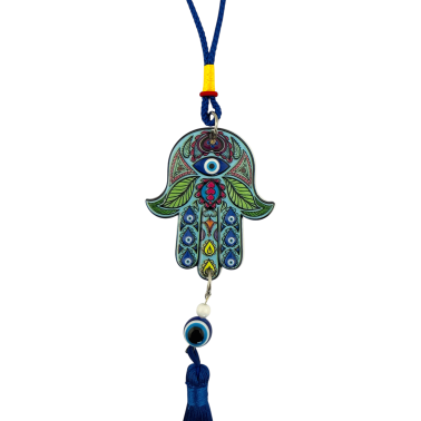 Hanger met de hand van Fatima en Turks oog - Beschermingsamulet - 28 cm