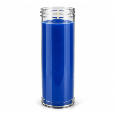 Plain Blue Candle - 16x6cm