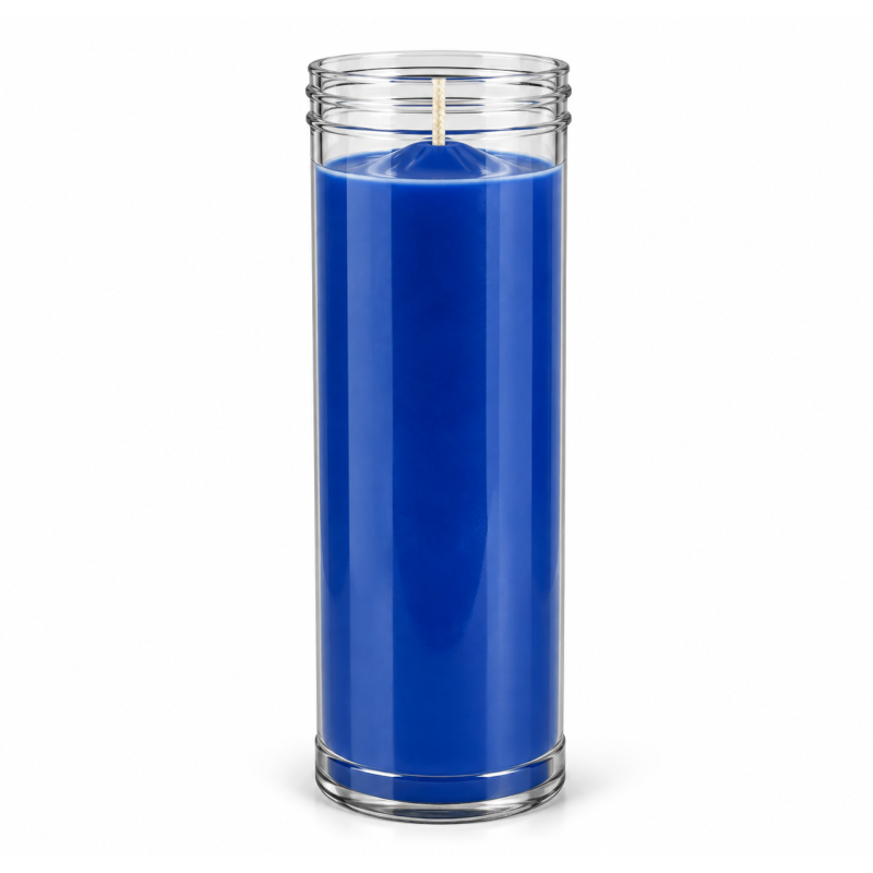 Schlichte blaue Kerze – 16 x 6 cm-Glatte Velones-HOSTENATURA