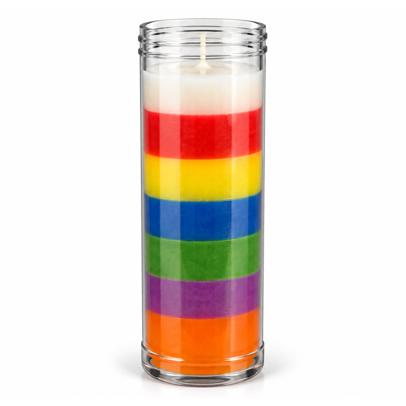 Velón Liso de 7 Colores - 7 Potencias - 16x6cm-Velones Lisos-HOSTENATURA