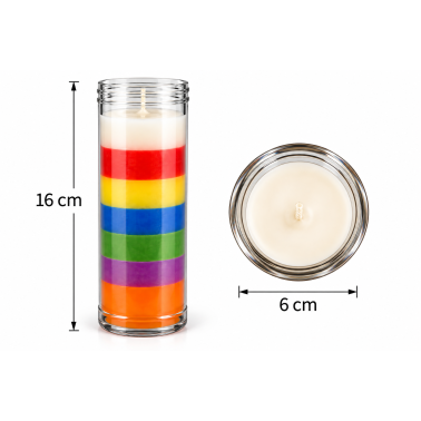 Candela semplice a 7 colori - 7 livelli di potenza - 16x6 cm