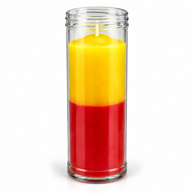 Plain Two-Tone Candle (Yellow and Red) - 16x6 cm