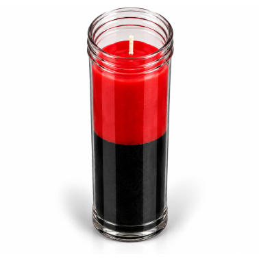 Plain Two-Tone Candle, Red and Black - 16x6 cm