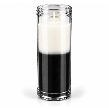 Plain Two-Tone Candle, Black and White - 16x6 cm