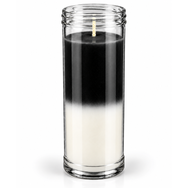 Plain Two-Tone Candle, Black and White - 16x6 cm
