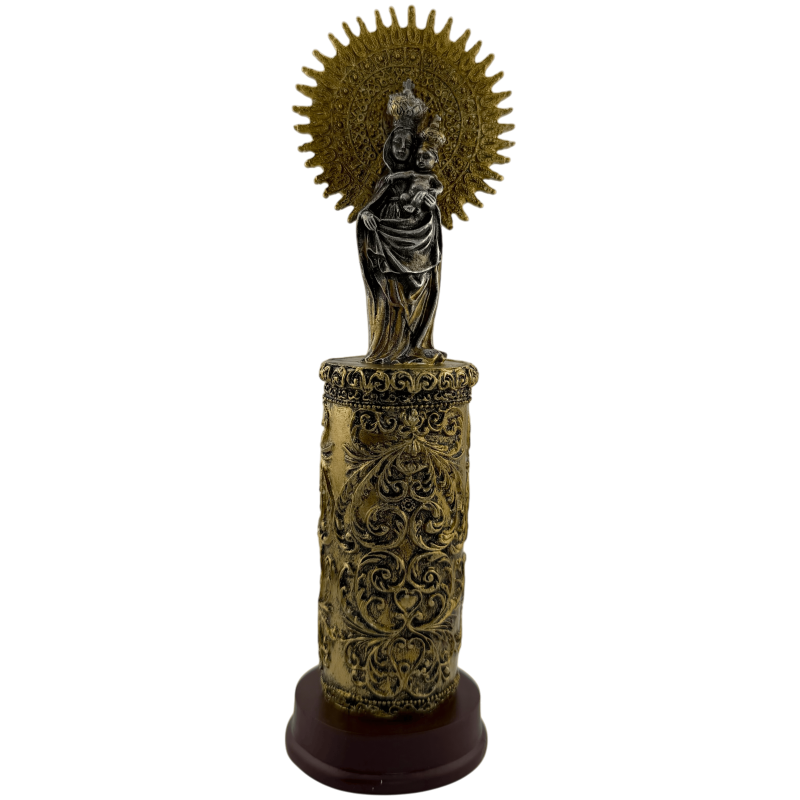ピラールの聖母と幼子イエス像 - ブロンズと金仕上げ - 高さ20cm-FIGURAS RELIGIOSAS-HOSTENATURA
