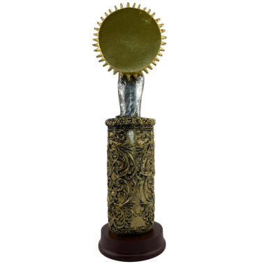 Beeld van de Maagd van Pilar met het Kindje Jezus - Brons en goudkleurige afwerking - 20 cm