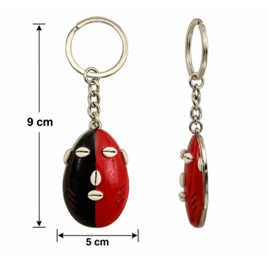 Eleguá Huvudnyckelring (Elegguá) - Röd och Svart - Metallfodral