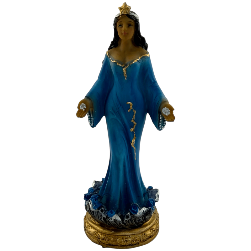 Stojąca niebieska figurka Orisha Yemayá – bogini morza – 12 cm-FIGURKI ORISHA-HOSTENATURA