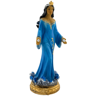 Figurine Yemayá Orisha bleue debout - Déesse de la mer - 12 cm