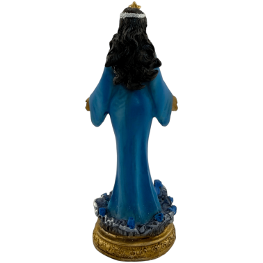 Staande blauwe Orisha Yemayá-figuur - Godin van de Zee - 12 cm