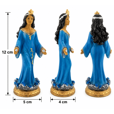 Stehende blaue Orisha Yemayá-Figur – Göttin des Meeres – 12 cm