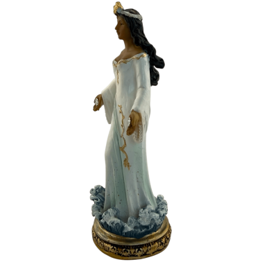 Figurine blanche debout d'Orisha Yemayá - Déesse de la Mer - 12 cm