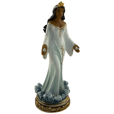 White Standing Orisha Yemayá Figure - Goddess of the Sea - 12 cm