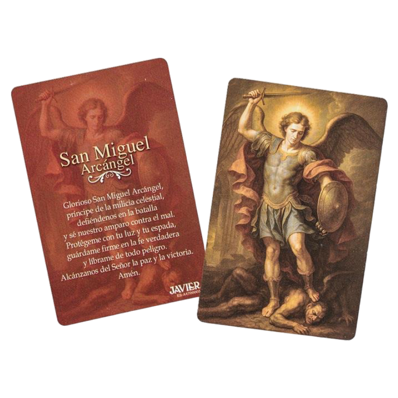 Estampa San Miguel Arcángel 6x9cm-RELIGIOUS PRINTS-HOSTENATURA