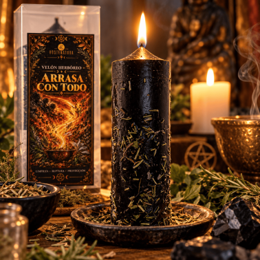 Örtljus som sopar bort allt - Esoteriskt ljus 17x6cm - Mot all magi, sopar bort alla negativa energier