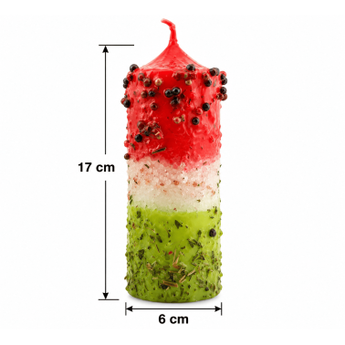 Candela alle erbe Ruta, Sale e Pepe - Candela esoterica 17x6cm - Pulizia profonda, protezione e schermatura